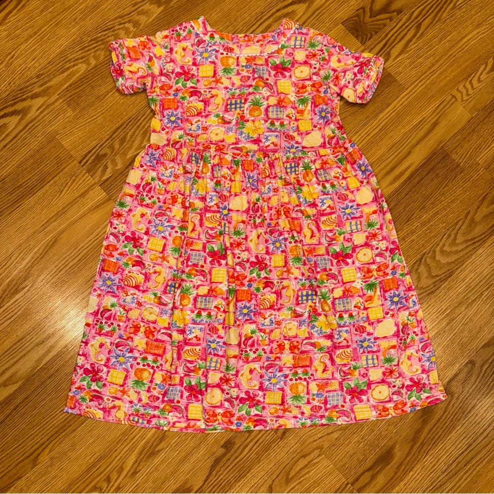 Laura Ashley Mother & Child Knit print Dress Sz 9 yrs 134cm 53”‎ tall